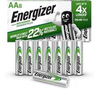 Energizer Rechargeable Battery AA Pack, Recharge Power Plus, 8 Pack, Rechargeable Batteries