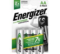 Energizer Recharge Universal Rechargeable AA Batteries 4 Pack 1300 mAh