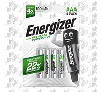 Energizer Rechargeable Power Plus AAA Batteries - Pack of 4