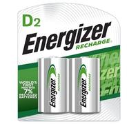 Energizer Rechargeable Batteries, D, 2-Count