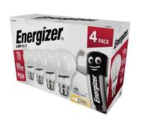 Energizer S14056 Led Bc (B22) Opal Gls Non-Dimmable Bulb, Warm White 806 Lm 8.2W (Pack 4) Engs14056
