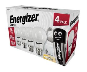 Energizer S14056 Led Bc (B22) Opal Gls Non-Dimmable Bulb, Warm White 806 Lm 8.2W (Pack 4) Engs14056