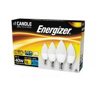 Energizer® S14330 Led Ses (E14) Opal Candle Non-Dimmable Bulb Warm White 470 Lm 5.2W (Pack 4)