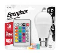 Energizer S14543 9W 806lm B22 BC GLS Colour Changing with Remote Control