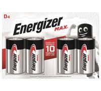 Energizer Max D4 Batteries - Pack of 4