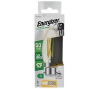 Energizer S29638 A Rated LED Elite Candle B22 Filament 470lm 2.2W 2700K (Warm White)