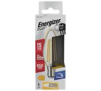 Energizer S29784 5W 550lm B15 SBS Candle Filament LED Bulb Warm White 2700K Dimmable