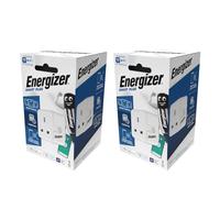 Energizer Smart Plug Twin Pack - Wi-Fi 2.4 GHz, Works with Alexa, Google Home & Siri, No Hub Required, App Control for Lamps, Appliances, Heaters & More, CE, RoHS, UKCA Certified