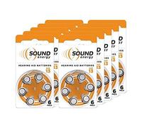Energizer Sound Energy - Hearing Aid Batteries Size 13 (60 Pack) - Long Lasting Zinc Air Power - Easy Installation - Mercury & Cadmium Free - Made in UK - 4 Year Shelf Life [Amazon Exclusive]