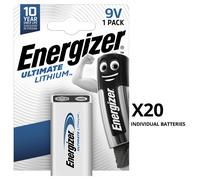 Energizer Ultimate Lithium 9V PP3 6LR61 L522 Batteries Long Expiry