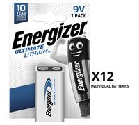 Energizer Ultimate Lithium 9V PP3 6LR61 L522 Batteries Long Expiry