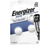 Energizer Ultimate Lithium - CR2016 Batteries (2 Pack) 3V Battery Coin Cell - World's First 3 in 1 Child Shield Colour Alert Technology - Car Key Fobs, Watches, Home Devices - 10 Year Shelf Life