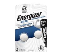 Energizer Ultimate Lithium - CR2025 Batteries (2 Pack) - 3V Battery Coin Cell - World's First 3 in 1 Child Shield Colour Alert Technology - Car Key Fobs, Watches, Home Devices - 10 Year Shelf Life