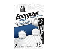Energizer Ultimate Lithium - CR2032 Batteries (2 Pack) - 3V Battery Coin Cell - World's First 3 in 1 Child Shield Colour Alert Technology - AirTags, Car Key Fobs, Watches - 12 Year Shelf Life
