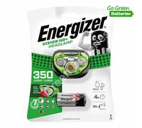 Energizer Vision 350 Lumens HD+ LED Head Light Torch Green inc 3 x AAA Batteries