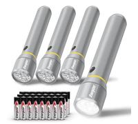 Energizer Vision HD Extra Performance LED Flashlight with Digital Focus, Durable and Bright Flashlight for Hurricane Supplies and Camping Gear, Flash Light with AA Batteries Included, Pack of 4
