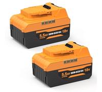 Energup 2 x 18 V 5500 mAh Rechargeable Replacement Battery for Dewalt Battery 18 V DCB184 DCB200 DCB181 DCB182 DCB201 DCB205 Compatible with Dewalt 18 V XR Power Tools