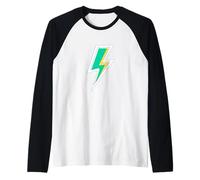 Energy Balance Lightning Bolt - Minimalist Power Symbol Raglan Baseball Tee