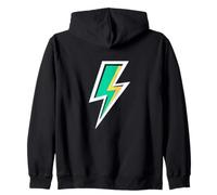 Energy Balance Lightning Bolt - Minimalist Power Symbol Zip Hoodie