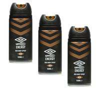 Energy Body Spray 150ml x Pack of 3 - Seize the Day and Enjoy All Day Protection Against Bad Body Odour With Freshening Body Spray