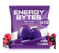 Energy Bytes Caffeine Energy Gummies - Fast, Delicious Boost for Focus & Productivity - Superior to Energy Drinks, Gels, Chews - Vegan, Low Sugar, with Vitamins A, D, B3, B6 & B12 - 12-Pack