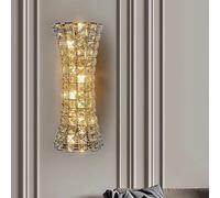 Energy Conservation Wall Light, Modern Clear Crystal Wall Light Indoor Living Room Bedroom Wall Lamp G4 Bulb Chrome d Metal (Warm Light 30cmChrome)