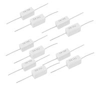 Energy consuming elements 10 Pcs Fixed Resistors 5W Watt 1 Ohm J Ceramic Cement Power Single Resistors Resistor White