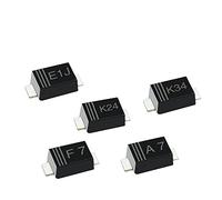 Energy consuming elements 100Pcs SMD Schottky Barrier Rectifier Diode ES1J E1J DSK34 K34 DSK24 K24 FR107 F1M 1N4007 A7 1N4148W T4 20-100V SOD-123FL (Color : Red)
