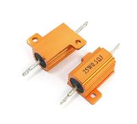 Energy consuming elements 2 Pcs Gold Tone axia-l Aluminum Housed Clad Resistor 25W 0.5 Ohm 5% (2 Pcs Gold Tone axia-l Aluminum Housed Clad Resistor 25W 0.5 Ohm 5%