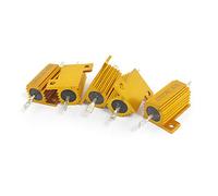 Energy consuming elements 25W 200 Fixed Resistors Ohm 5% Aluminum Clad Wirewound Power Resistor Single Resistors 5pcs Yellow