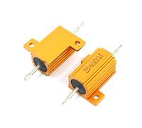 Energy consuming elements 25W 50 Ohm axia-l Wirewound Aluminum Case Resistor Gold Tone 2 Pcs (25W 50 Ohm axia-l Wirewound Aluminum Case Resistor Gold Tone 2 Pcs