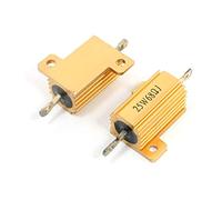 Energy consuming elements 25W 68 Ohm axia-l Wirewound Aluminum Case Resistor Gold Tone 2 Pcs (25W 68 Ohm axia-l Wirewound Aluminum Case Resistor Gold Tone 2 Pcs