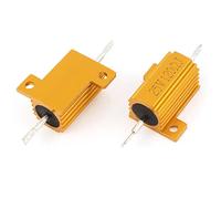 Energy consuming elements 2pcs 25W Fixed Resistors 120 Ohm 5% axia-l Wirewound Aluminum Clad Resistor Single Resistors Gold Tone