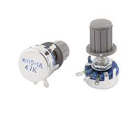 Energy consuming elements 2pcs WH5-1A Variable Resistors 47K ohm Round Shaft Carbon Linear Potentiometer w Potentiometers Knob on