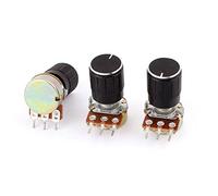 Energy consuming elements 3 Pcs Variable Resistors B5K 5K Ohm Metal 3 Terminals Single Potentiometers Linear Potentiometer