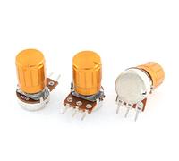 Energy consuming elements 3pcs B10K Variable Resistors OHM Linear Taper Rotary Potentiometer Pot Gold Potentiometers Tone Knobs