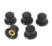 Energy consuming elements 5 Pcs Variable Resistors Potentiometer Knob Cover Cap 25mmx20mmx6mm Potentiometers Black KYP25-18-6