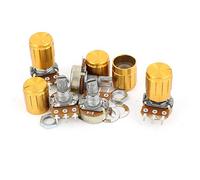 Energy consuming elements 5pcs 1K Variable Resistors OHM Linear Taper Rotary Potentiometer 1KB B1K Pot Potentiometers w Knobs