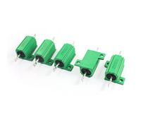Energy consuming elements 5Pcs Chassis Fixed Resistors Mount Aluminum Housed Wire Wound Resistor 25W Single Resistors 82ohm Green