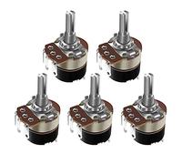 Energy consuming elements 5PCS WH138 Potentiometer Single Turn Rotary Carbon Film Potentiometers 5K/10K/20K/22K/50K/100K/250K/500K Ohm Variable Resistors (Size : 5K Ohm)