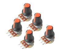 Energy consuming elements 5Set WH148 Linear Rotary Potentiometer B1K B10K B20K B50K B100K B250K B500K 15MM 3Pin Variable Resistors with Orange AG2 Knob (Size : 5K Ohm)