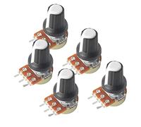 Energy consuming elements 5Set WH148 Linear Rotary Taper Potentiometer 1K-1M Ohm Variable Resistors 3Pin Shaft 15mm with Nuts,Washers and White AG2 Knobs (Size : 10K Ohm)