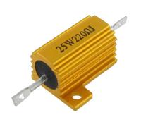 Energy consuming elements Gold Tone 220 Ohm 5% Screw Tap Mounted Aluminum Housed Resistor 25 Watt (Tono dorado 220 ohmios 5% Tornillo Montado Montado Resistor de aluminio alojado 25 vatios
