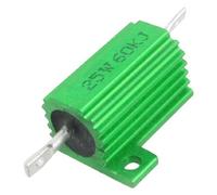 Energy consuming elements Green 25W Watt 60K Ohm 5% Aluminum Housed Wire Wound Resistor (25W Verde 25W vatio 60K ohmio 5% de aluminio con resistencia de alambre enrollado