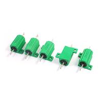 Energy consuming elements Green axia-l Fixed Resistors Lead Aluminum Clad Wirewound Power Resistor 25W Resistors 45Ohm 5Pcs