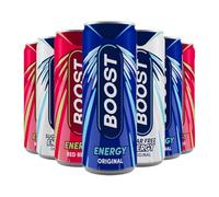 Energy Drink Assorted Bundle Pack 12 x 500ml - Assorted Cans pack for brands Including Monster, Rubicon Raw, Lucozade, Relentless, C4, Hell, Rockstar & Boost Energy (Boost Assorted - 12 x 500ml)
