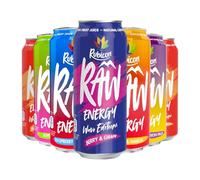 Energy Drink Assorted Bundle Pack 12 x 500ml - Assorted Cans pack for brands Including Monster, Rubicon Raw, Lucozade, Relentless, C4, Hell, Rockstar & Boost Energy (Rubicon Raw Assorted - 12 x 500ml)