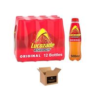 Energy Drink Bottles - Sparkling Glucose Energy Boost Flavoured Drinks - Classic Carbonated Refreshing Drink for Sports, Work, Study & Hydration (500 ml (Pack of 12), Orignal)