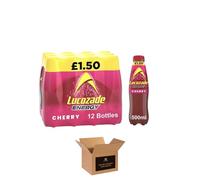 Energy Drink Bottles - Sparkling Glucose Energy Boost Flavoured Drinks - Classic Carbonated Refreshing Drink for Sports, Work, Study & Hydration (500 ml (Pack of 12), Cherry)
