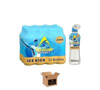 Energy Drink Bottles - Sparkling Glucose Energy Boost Flavoured Drinks - Classic Carbonated Refreshing Drink for Sports, Work, Study & Hydration (Lucozade Sports Ice Kick - 500ml x 12Pack)